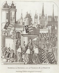 Isabella van Beieren, Vrouw van Karel K. van Frankrijk, komt Parijs binnen met Grote Ceremonie door English School