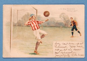 J.E. Doig (Sunderland) Redt een Doelpunt
