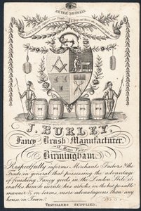 J Burley, fabrikant van luxe borstels, handelskaart
