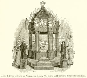Jacob I Liggend in Staat Westminster Abbey door English School