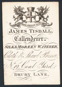 James Tisdall, Callenderer, zijde en moreen waterer door English School