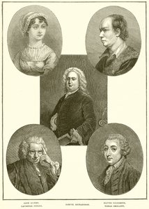 Jane Austen, Laurence Sterne, Samuel Richardson, Oliver Goldsmith, Tobias Smollett