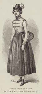 Jenny Lind als Maria, in "La Figlia del Reggimento" door English School