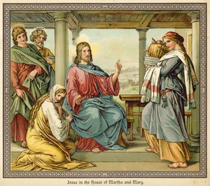 Jezus in het huis van Martha en Maria