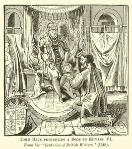 John Bale presenteert een Boek aan Edward VI door English School