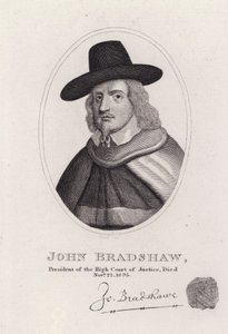John Bradshaw, Engelse rechter die voorzitter was van het Hooggerechtshof voor het proces tegen koning Charles I in 1649 door English School