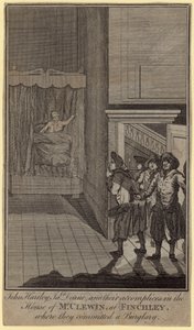 John Hartley, James Deane en hun handlangers in het huis van meneer Clewin door English School
