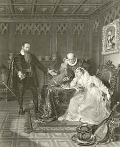 John Knox vermaant Maria Koningin van Schotland door English School