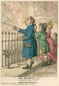 John Rosedale, zeeman, exposant in de hal van Greenwich Hospital, Londen door English School