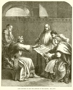 John weigert de artikelen van de baronnen te ondertekenen door English School