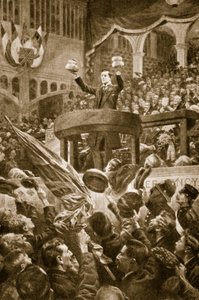 Joseph Chamberlain in Bingley Hall, Birmingham op 4 november 1903