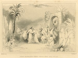 Judas verraadt Christus met een kus, Matteüs XXVI, 49 (gravure)