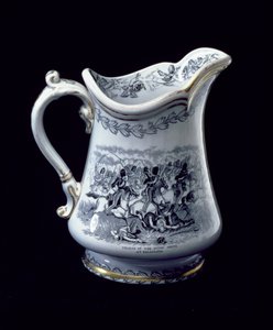 Kruik met een afbeelding van de Charge van de Scots Greys bij Balaclava door English School