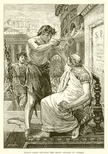 Julius Caesar weigert de kroon aangeboden door Antony door English School