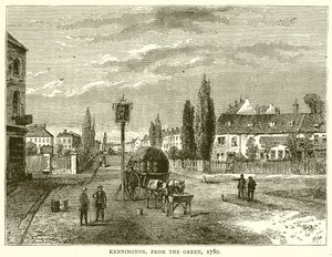 Kennington, vanaf het Groen, 1780 door English School