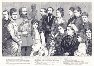 Sleutelblok voor de Gekleurde Bijlage, De Koninklijke Familie, 1880