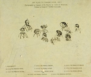 Sleutelplaat naar portret van de koninklijke familie in Osborne House, 1857 door English School