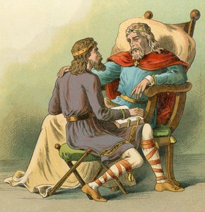 Koning Alfred geeft advies aan zijn zoon