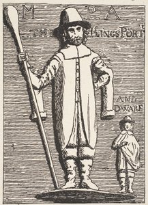 De portier en dwerg van koning Charles, uit het oude bas-reliëf door English School