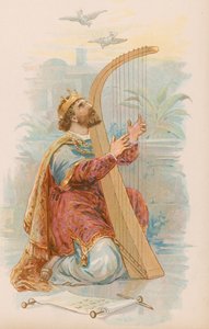 Koning David speelt de harp door English School