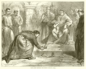 Koning Jan voor de pauselijke legaat, 1213 door English School