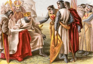 Koning Jan gedwongen om Magna Carta te ondertekenen door English School