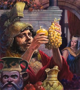 Koning Midas (gouache op papier)