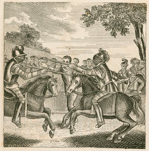 Koning Richard II voorkomt het duel tussen de hertogen van Hereford en Norfolk door English School