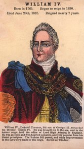 Koning Willem IV (gekleurde gravure) door English School