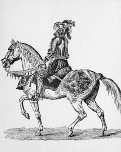 Ridder te paard in galakleding uit de jaren 1400