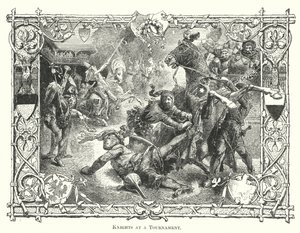 Ridders bij een toernooi (gravure)