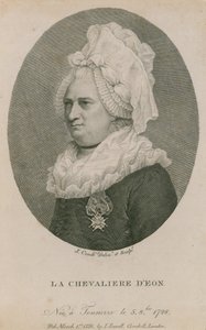 La Chevaliere DEon, geboren in Tonnerre, 5 augustus 1728 door English School