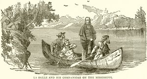 La Salle en zijn metgezellen op de Mississippi