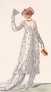 Avondjurk van Dames, modeplaat uit Ackermanns Repository of Arts, uitgegeven 1814