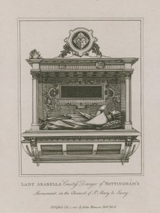 Monument van Lady Arabella, Gravin Weduwe van Nottingham in de Kapel van St Mary le Savoy door English School