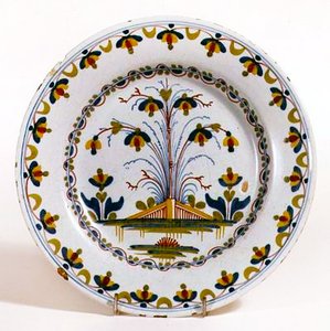 Lambeth Delfts aardewerk bord, c.1770