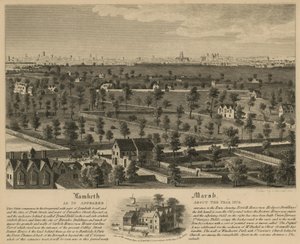 Lambeth Marsh zoals het eruitzag rond het jaar 1670 door English School
