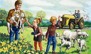Lammetjes in de lente door English School