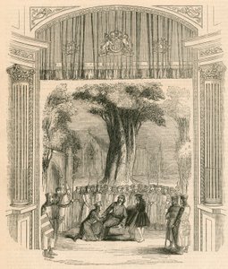 Laatste scène in het toneelstuk King John, Drury Lane Theatre, Londen door English School