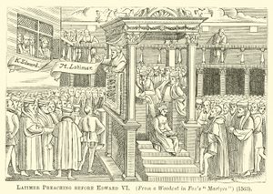 Latimer Predikt voor Edward VI door English School