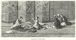 Het leggen van de doden (gravure) door English School