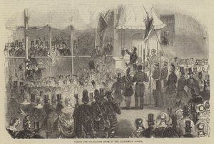 Het leggen van de eerste steen van de Caledonian School