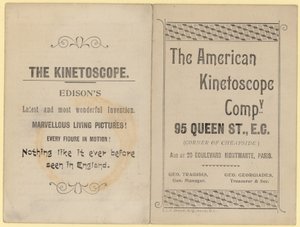 Folder die The Kinetoscope adverteert