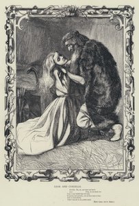 Lear en Cordelia, Koning Lear, Acte IV, Scène 7 (gravure) door English School