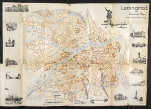 Leningrad, uitvouwbare kaart uit 