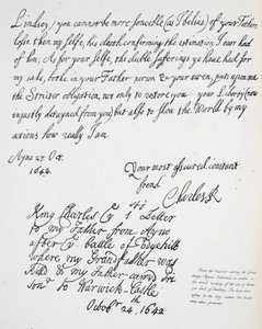 Brief van Karel II aan Montague, Graaf van Lindsey, 27 oktober 1642 door English School