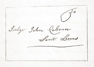 Brief van Daniel Boone aan rechter John Cobren, origineel gedateerd 5 oktober 1809 door English School