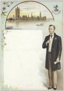 Liebig kaart met Joseph Chamberlain door English School