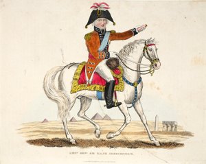 Luitenant-generaal Sir Ralph Abercrombie, uitgegeven door Richard Evans, gegraveerd door Romney, illustratie uit Een Historisch Verslag van de Slag bij Waterloo door William Mudford, 1816 door English School