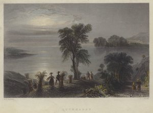 Lochmaben, Schotland (gekleurde gravure)